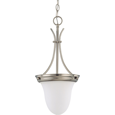 Nuvo Lighting 60/3259  1 Light 10" Pendant with Frosted White Glass in Brushed Nickel Finish